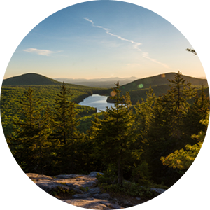 Sunset at the summit of Owls Head Mountain in Vermont.