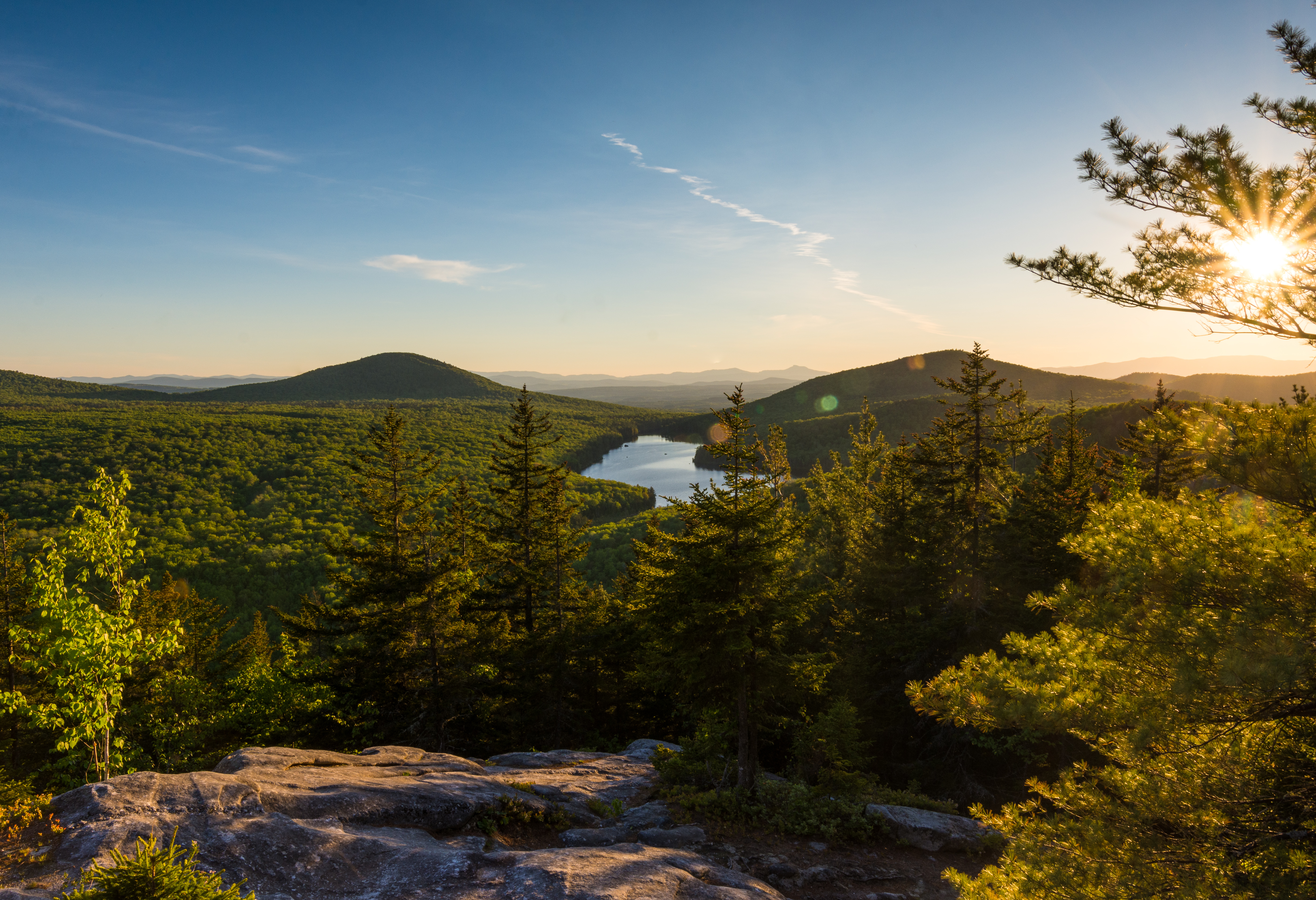 Sunset at the summit of Owls Head Mountain in Vermont.