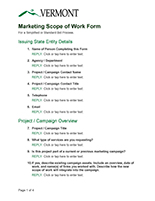 Marketing Scope of Work Form Document Thumbnail