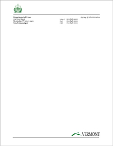 State of Vermont Letterhead Option A