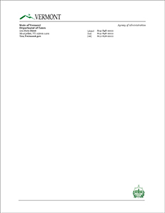 State of Vermont Letterhead Option B