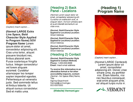 State of Vermont Brochure Template