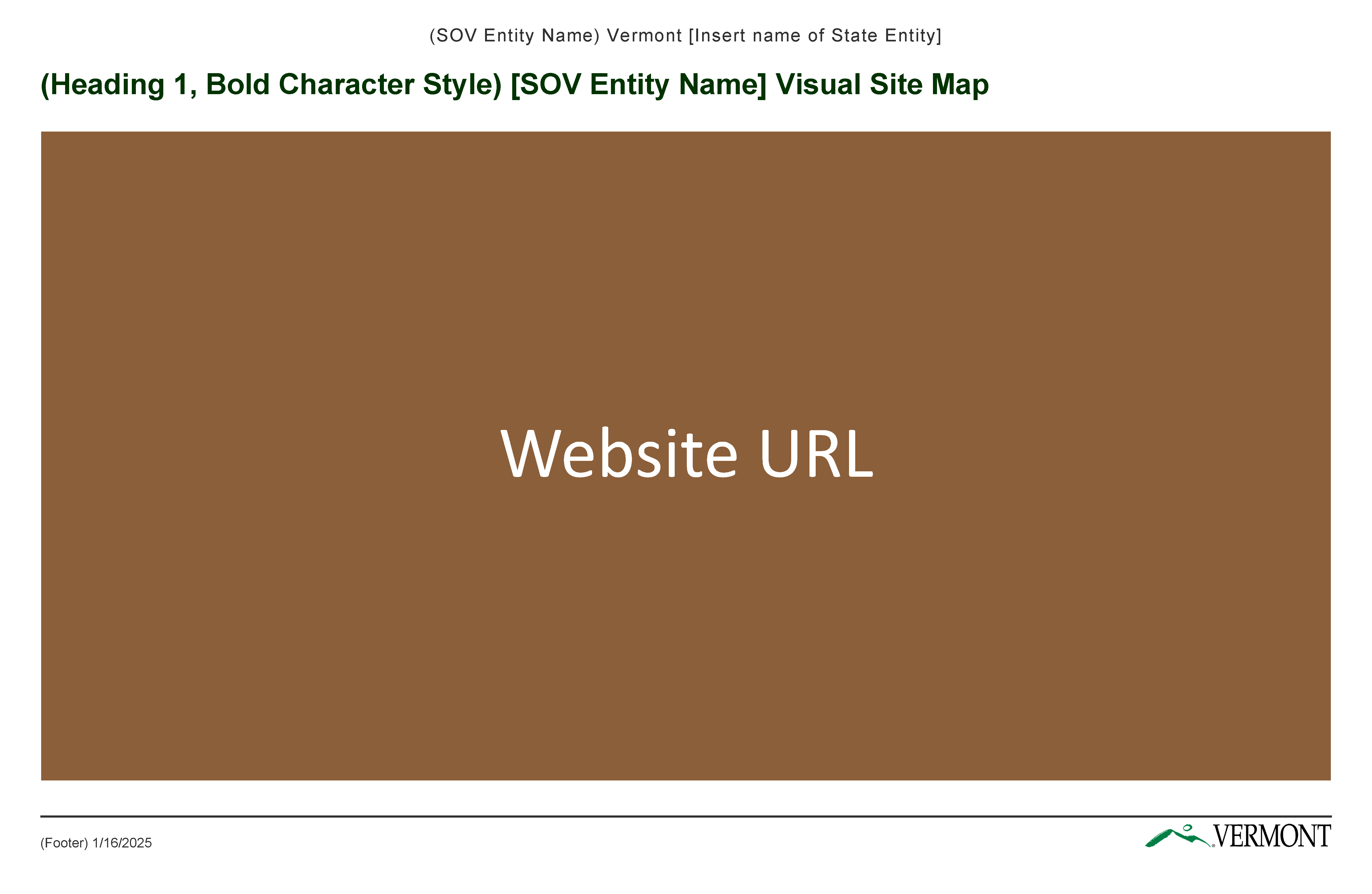 State of Vermont Visual Site Map Template.